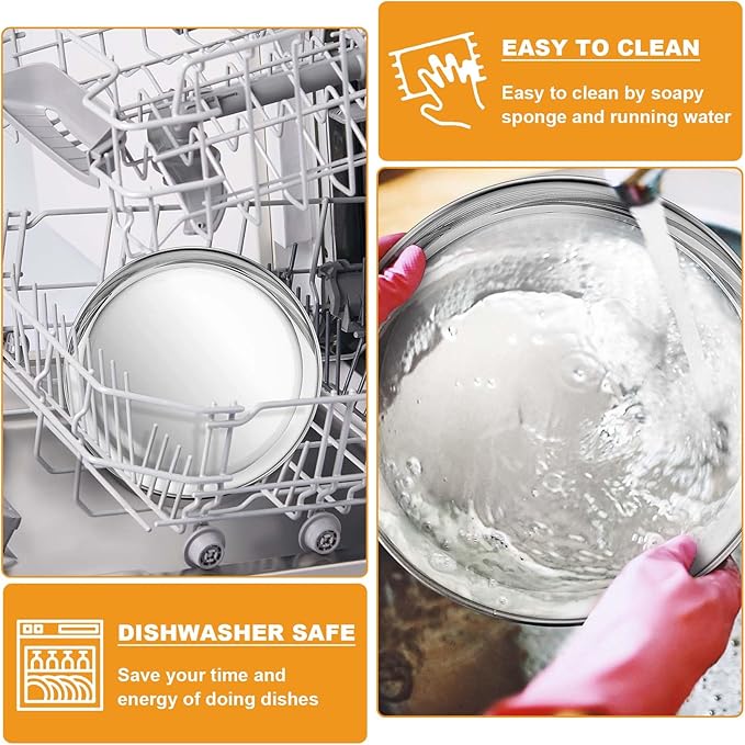 P&P CHEF 10 Inch Pizza Pan, Stainless Steel Round Pizza Tray Baking Pans, Pizzas Plate Serving Tray for Cookie Meat, Oven & Dishwasher Safe & Easy Cleaning, (Mirror Finish) - 4 Pieces