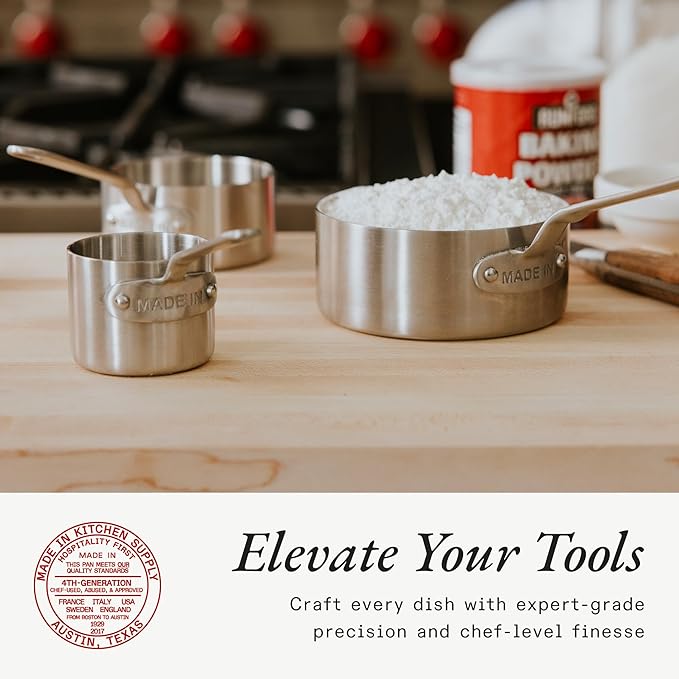 Made In Cookware - Measuring Cup Set - Stainless Steel - Stackable - Dishwasher Safe