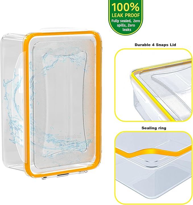 40 Pcs Food Storage Containers with Lids Airtight- Plastic Meal Prep Container for Pantry Kitchen Organization, Microwave, Dishwasher, Freezer Safe -100% Leak Proof (20 Stackable Boxes-20 Lids)