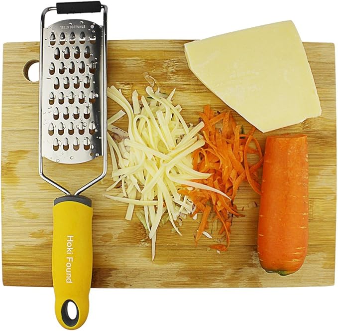 Hoki Found Cheese Shredder and Grater - Stainless Steel - Coarse Grater - Yellow