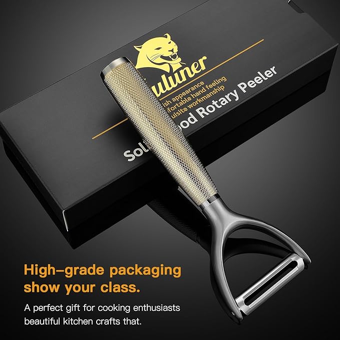 KULUNER Luxury Y-Type Vegetable Peeler – 24K Gold Plated Handle, 304 Stainless Steel Ultra Sharp Blade, Ideal for Potatoes, Apples, and Other Fruits & Vegetables