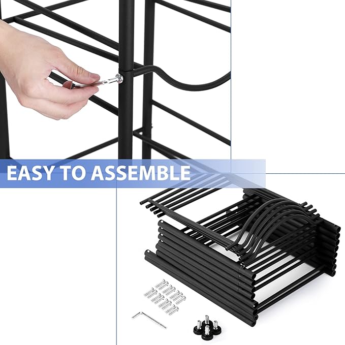 smusei 5 Gallon Water Bottle Holder - 5 Tier Detachable Cooler Jug Holder Storage Rack - Heavy Duty Gallon Jug Organizer for Home, Kitchen, Office, Breakroom - Black