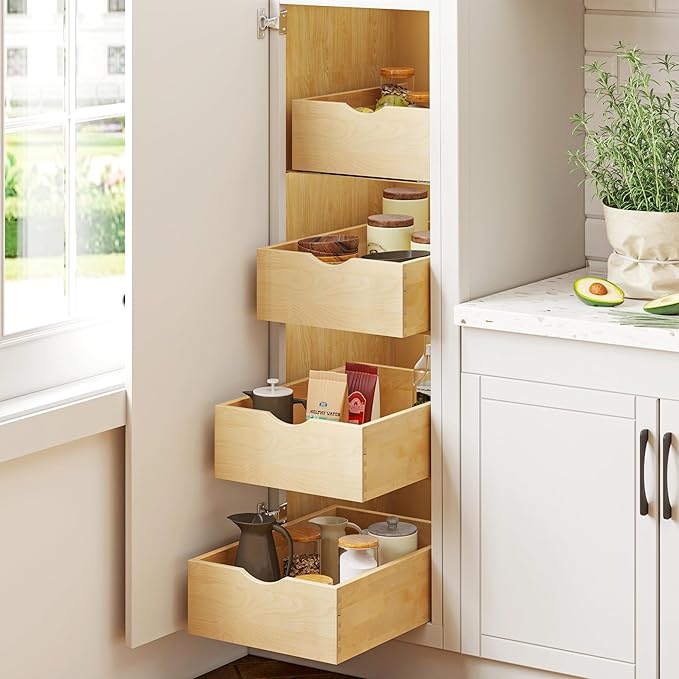 14" W x 22" D Soft Close Pull Out Drawers for Cabinets, Pull Out Cabinet Organizer with Heavy Duty Slides, Kitchen Cabinet Roll Out Drawers, Pull-Out Home Organizers