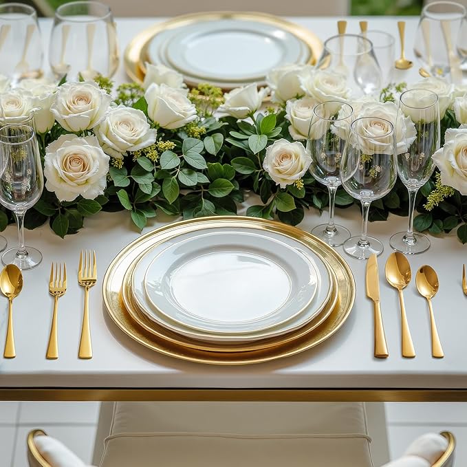 KINGSTONE Silverware Set for 8, 40-Piece Forged 18/10 Stainless Steel Flatware Set, Mirror Finish Cutlery Set Dishwasher Safe for Home, Restaurant, Wedding, Party,Gold