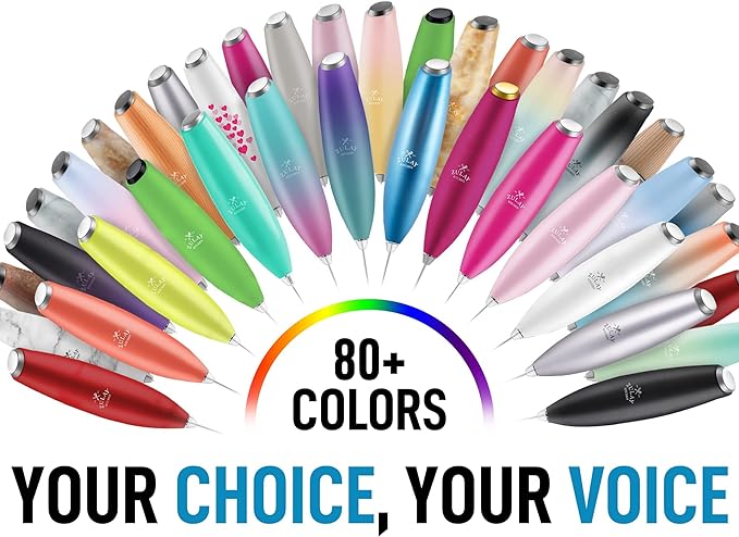 Zulay Kitchen Powerful Milk Frother Wand - Ultra Fast Handheld Drink Mixer - Electric Whisk Foam Maker for Coffee, Lattes, Cappuccino, Frappe, Matcha & Coffee Creamer - Milk Boss White with Hearts