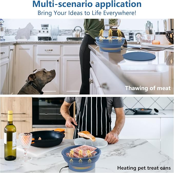 Electric Heating Bread Proofing Basket, Sourdough Starter Warmer - 4 Heat Settings, Foldable 9-Inch Sourdough Starter Kit, Banneton Sourdough Bread Baking Supplies