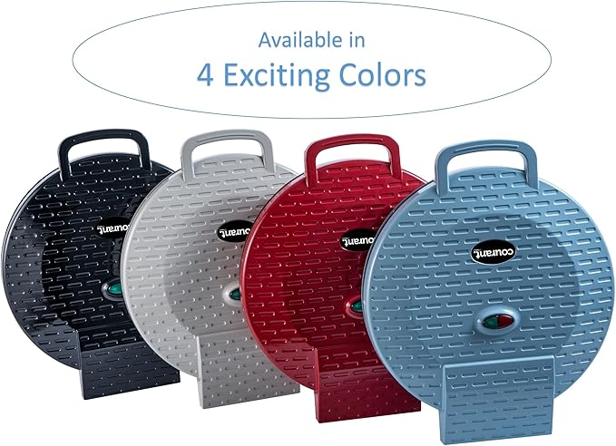 Courant Countertop Pizza Maker 12 inch Pizzas Machine, Newly improved Cool-touch Handle Non-Stick plates Pizza oven & Calzone Maker, Electric Oven for Home or School, 12” Indoor Grill/Griddle, Black