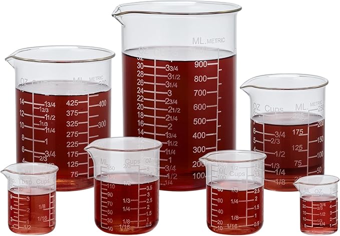 Ackers Etched Graduated Glass Measuring Cup - V-Shaped Spout- High Borosilicate Glass Measuring Cup for Kitchen or Dining, Easy to Read, 250ml (8oz, 1 Cup)