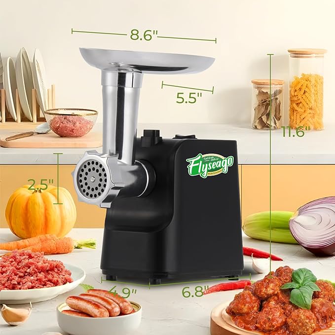 Meat Grinder Electric 9-In-1 Grinder 1700W For Meat with Attachments Sausage Maker, Kubbe Kit Stainless Steel Juicer, 3 Grinding Plates Meat Grinder for Home & Kitchen