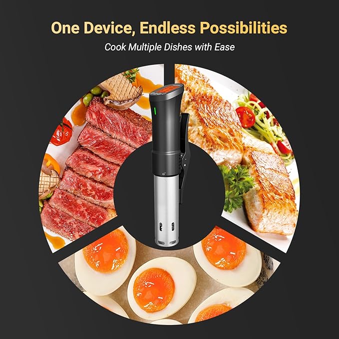 2.4G WIFI Sous Vide Cooker INKBIRD Sous Vide Machine with APP Control, 1000 Watts Immersion Circulator with APP Recipes Timer Alarm Mobile Notification, 3D Water Fast Heating Ultra-Quiet