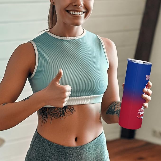 Custom Tumbler Stainless Steel Cup Personalized Baseball Vacuum Insulation Travel Mug Add Your Name Number Fans Gift for Baseball Fans