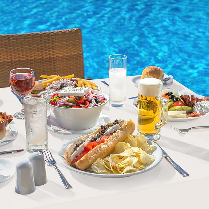 homing Rectangle Vinyl Tablecloth, Waterproof Spillproof Plastic Flannel Backed Table Cloth, Wipe Clean Table Cover for Dining, Buffet Parties and Camping (Beige, 54" x 78")