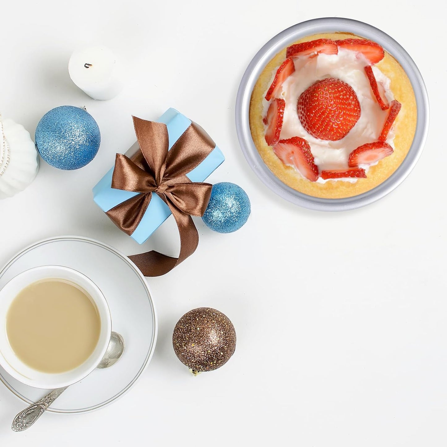 2 Pcs Dome Cake Pan 4 Inch Football Shaped Anodized Aluminum Hemisphere Nonstick Ball Pan for Birthday DIY Cakes Wedding Anniversary Baking Tools