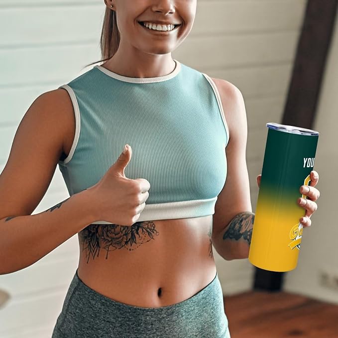 Custom Tumbler Stainless Steel Cup Personalized Baseball Vacuum Insulation Travel Mug Add Your Name Number Fans Gift for Baseball Fans