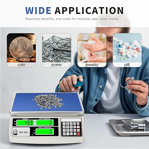 MEIYA Industrial Counting Scale, 30kg/0.5g Digital Coin Scale for Coin, Parts, High Precision Electronic Gram Scale with RS232 Port for Connecting Computer or Printer,kg/g/lb Switching, LCD Display