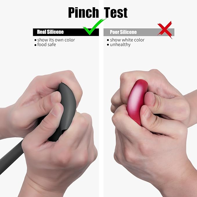 4-Piece Silicone Spatula Scrapers: Doosu 600°F Heat Resistant Food Grade Kitchen BPA Free Rubber Baking Cooking Tool Nonstick Utensil Set for Mixing, Scraping, Folding, Stirring, Serving (Black)