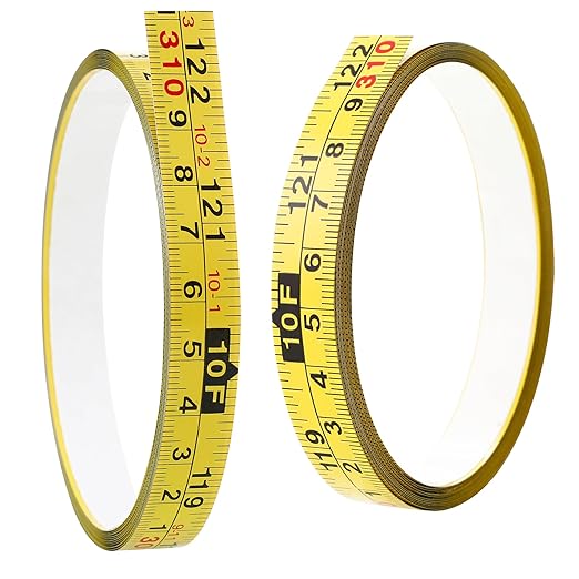 2Pcs Steel Self-Adhesive Measuring Tape, Imperial & Metric Tape Measure Sticker Ruler, Left to Right and Right to Left Stick on Tape Measure for Workbench, Woodworking, Saw & Drafting, 310cm/122Inch