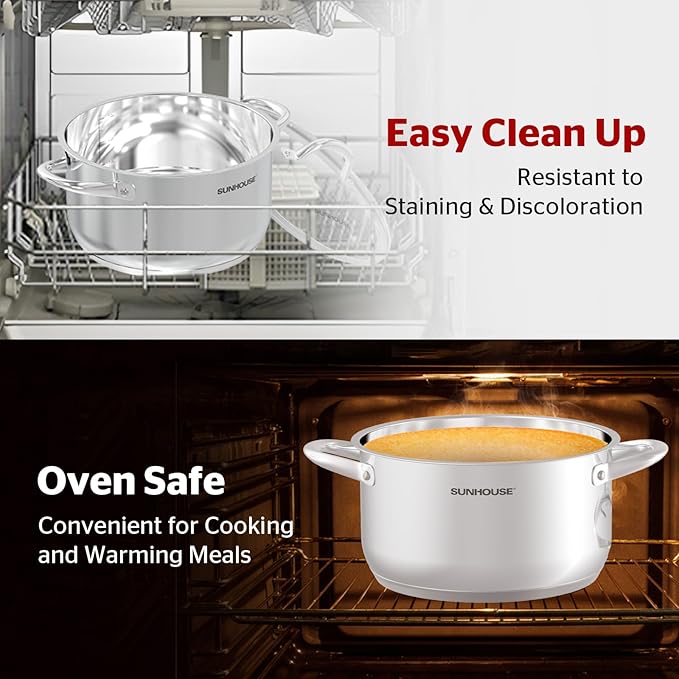 SUNHOUSE Cookware for Cooking (STOCK POT, 13 Quarts)