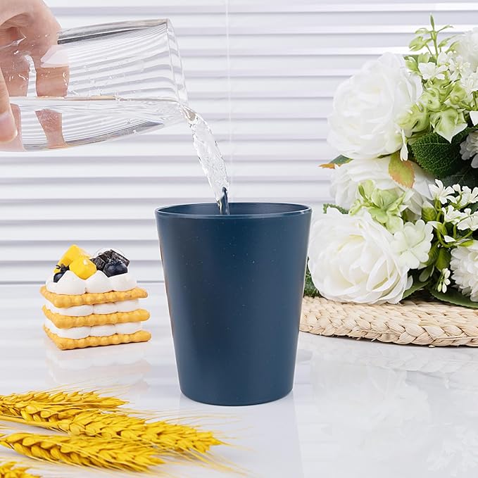 Supernal 32pcs Wheat Straw Dinnerware Sets,Plastic Plates and Bowls Sets for 8,Unbreakable Plates and Bowls Sets Dishwasher Safe Microwave Safe Fun Colors Perfect for Cooking Family Camping Picnics