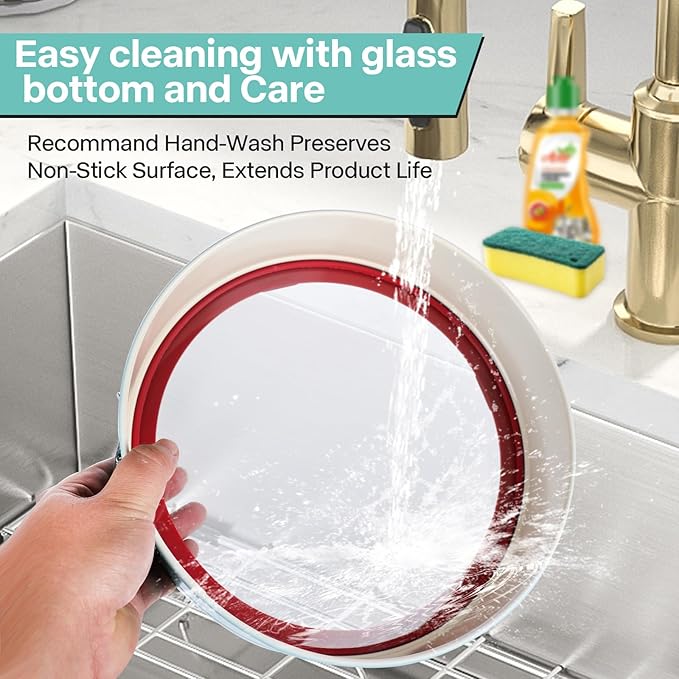 10-Inch Glass Bottom Springform Pan with Silicone Seal, Springform Pan 10 inch Nonstick,10In Cheesecake Pans Springform, Leak-Proof, Nontoxic & Oven-Safe