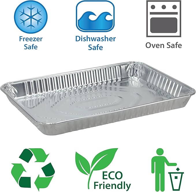 Nicole Home Collection Aluminum Pans Quarter Size Cookie Sheet 100 Count Durable Nonstick Baking Sheets 12.87" x 8.87"