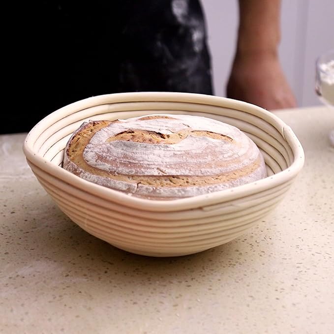 Bread Proofing Star Basket Sourdough Starter Kit - Rattan Banneton Bowl for Baking Star-Shaped Bread- Gift Set