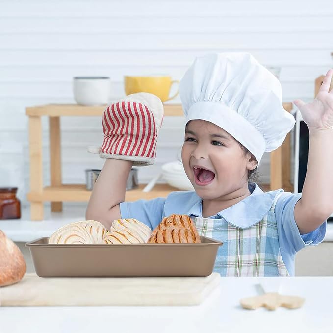 Baking Sheet Pans Brownie Pans,3 Pack Baking Pan Nonstick Cookie Sheet Brownie Cake Pan, Deep Dish, Easy Clean, Rust-Resistant, Multi-Purpose Cookie & Brownie Pan Set (11 x 9 x 2")
