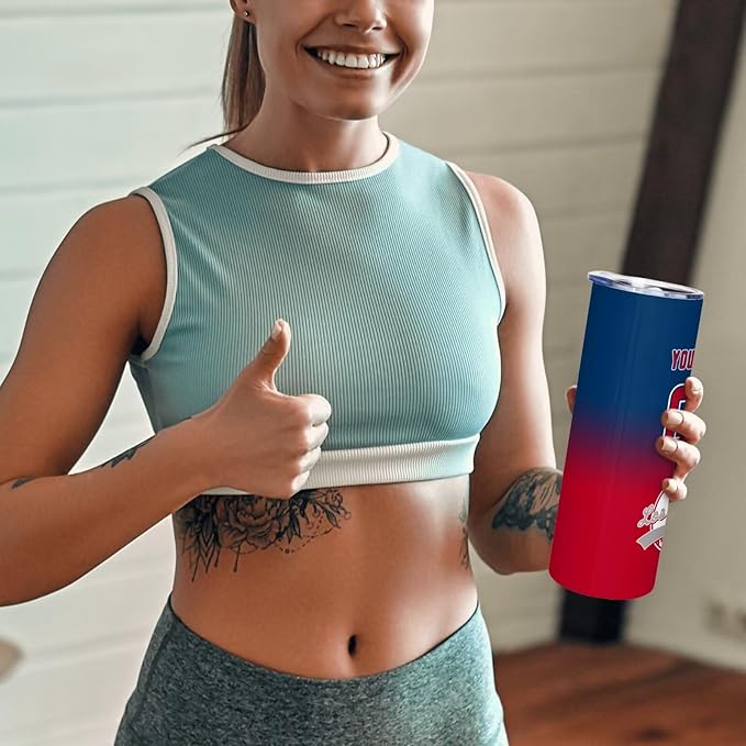 Custom Tumbler Stainless Steel Cup Personalized Baseball Vacuum Insulation Travel Mug Add Your Name Number Fans Gift for Baseball Fans