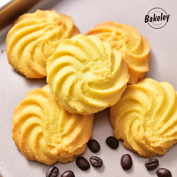 0.8mm 15-Inch Baking Sheet Pan, Non-Stick Carbon Steel Rimmed Cookie Sheet Pan for Oven Roasting Meat Bread Jelly Roll Battenberg Pizzas Pastries 15.6" x 10.6" x 0.96" (Champagne Gold)