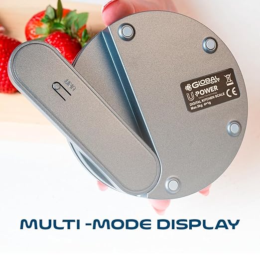 Battery-Free Digital Kitchen Food Scale ā Dynamo Powered, High Precision, 11lb Capacity, Grams & Ounces, Tare Function ā Portable Cooking & Baking Scale