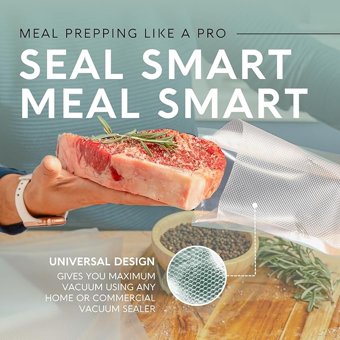 Avid Armor Vacuum Sealer Bags QUART PLUS Size 10"x13" 100 Pack for Food Saver and Seal A Meal Vac Sealers BPA Free Commercial Grade Sous Vide Vaccume Safe, Heavy Duty Universal Precut Storage Bag