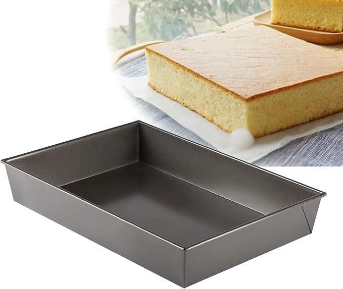 Rectangular Non-Stick Cake Pan 18x12 Inch Aluminized Steel Baking Tray for Oven Use Ideal for Cakes Brownies Roasting and Everyday Baking (1)