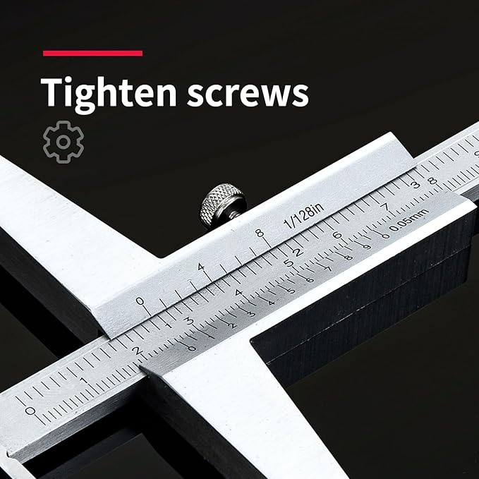 0-150mm Depth Gauge Vernier Caliper,Precision Measurement Tool,High-Strength CarbonSteel,DRINYOUNG(0-150/128in Depth Caliper with Hook)