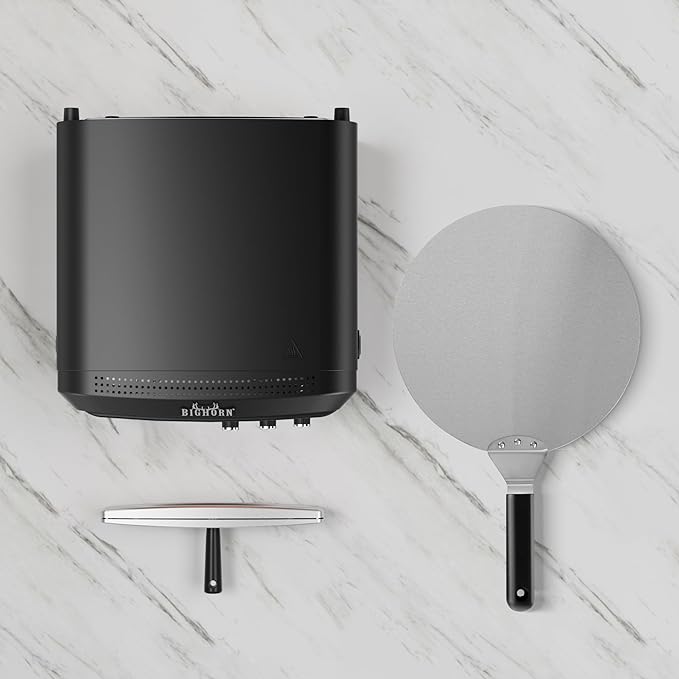 BIG HORN OUTDOORS Pizza Oven Indoor, 14" Electric Countertop Pizza Oven with 6 Modes, Heats up to 800°F Pizza Maker, Flip-Up Design Pizza Cooker for Home Kitchen, Restaurants, Parties