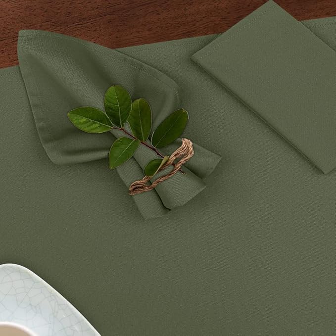 Ruvanti Cloth Napkins Set of 6, 18x18 Inches Napkins Cloth Washable, Soft, Durable, Absorbent, Cotton Blend. Table Dinner Napkins Cloth for Hotel, Lunch, Restaurant, Wedding Parties - Matine Olive