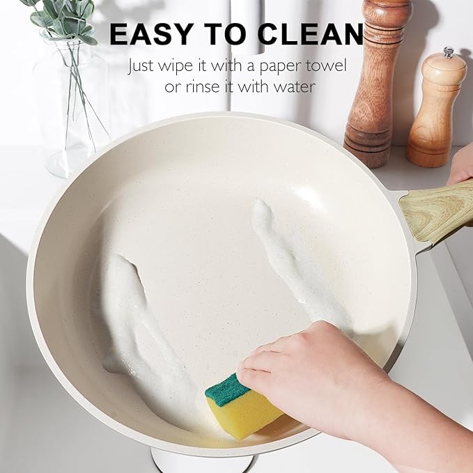 GiPP Ceramic Pots and Pans Set Non Stick - 17 Pcs Nonstick Cookware Set, Non-toxic Healthy Kitchen Cooking Set w/Frying Pans Set, Dishwasher Safe, PFAS PTFE PFOA PFOS Free