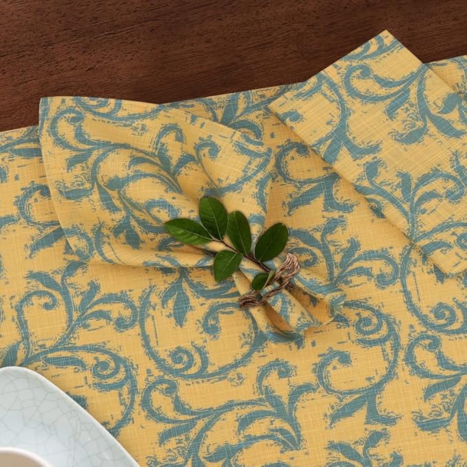 RUVANTI Cloth Napkins Set of 12 Cotton 100%, 18x18 Inches Napkins Cloth Washable, Soft, Absorbent. Cotton Napkins for Parties, Christmas, Thanksgiving, Weddings, Dinner Napkins Cloth - Vine Spirals