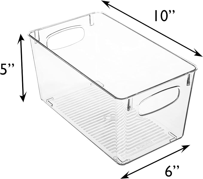 ClearSpace Clear Plastic Storage Bins – Perfect Kitchen Organization and Storage or Pantry Storage – Fridge Organizer, Pantry Organization and Clear Storage Bins, Cabinet Organizers
