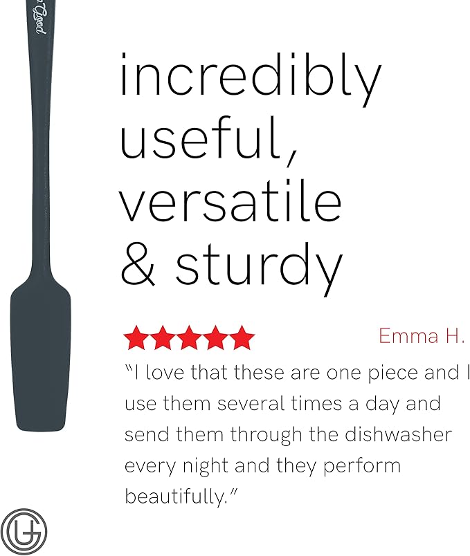 UpGood Silicone Spatula Set 600°F - High Heat Resistant Nonstick, Small and Large Kitchen Spatulas - Flexible BPA Free Professional Grade Cookware - Utensils for Cooking, Baking, Mixing(3 Pcs, Grey)