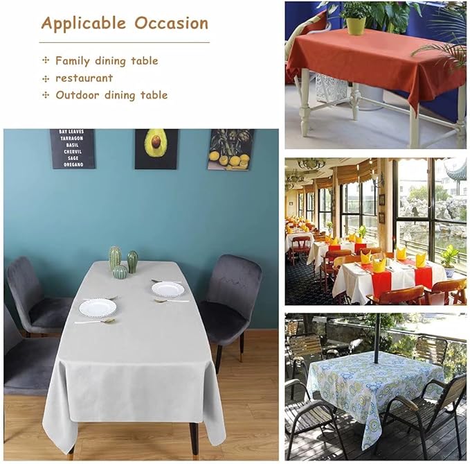 Table Cloth Rectangle Table Cover 55x95 Inches Faux Linen Wrinkle Free and Waterproof Beige Gray Rectangle Tablecloth for Kitchen Dining Party Buffet Wedding