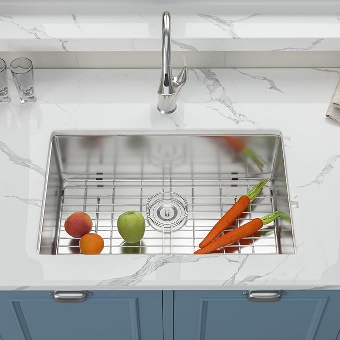 27 Undermount Kitchen Sink - GhomeG 27x18 Undermount Sink Deep Single Bowl 16 Guage Stainless Steel Under Counter Kitchen Sinks Basin With R10 Round Corners