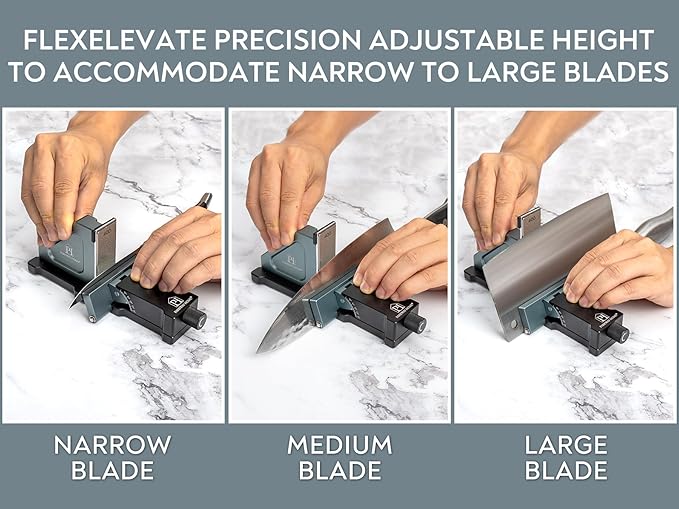 Rolling Knife Sharpener with Adjustable 10° to 40° Options and Adjustable Grinding Height, Knife Sharpener Kit, Roller Knife Sharpening System