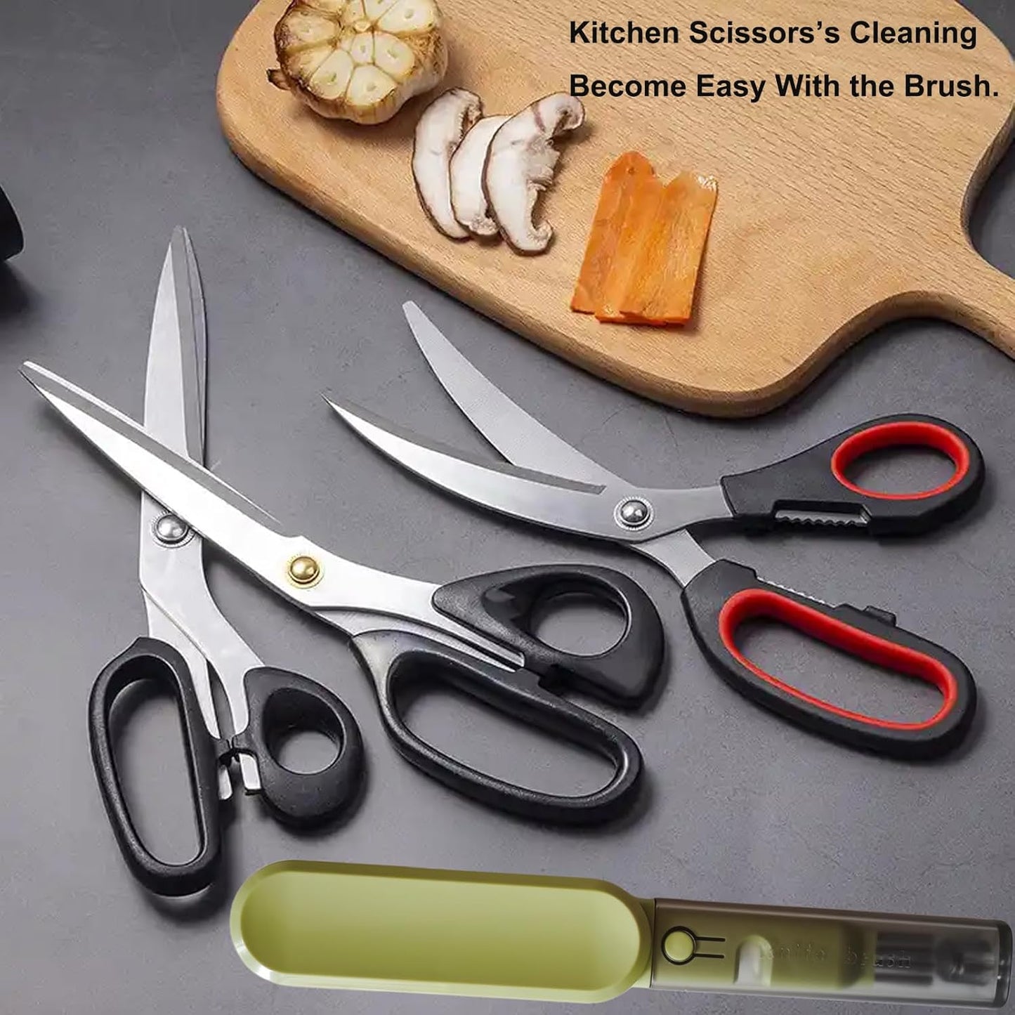 Knife Blade Brush with Long Handle and Lid Integrate Knife Sharpener and Gap Cleaning Brush, Double Side Bristle Scrubber for Kitchen knife Blade Chopsticks Dish Cutlery Fork Spoon's Washing