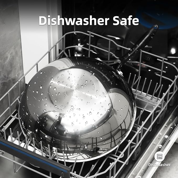 DELUXE Hybrid Ceramic Nonstick12 Inch Wok, Stay-Cool Handle,Dishwasher Oven Safe, Induction Ready, PFOA Free Compatible with All Cooktops