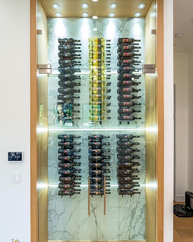 Ultra Wine Racks Wall Mounted Label-Out Wine Racks (1 Foot 1 Deep, Matte Black, 3 Wine Bottles) - Modern Metal Wine Storage, Modular Design for Home Bar, Kitchen, Dining Rooms, & Wine Cellars