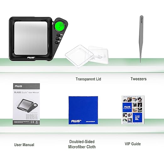 American Weigh Scales Digital Pocket Scale 1200g x 0.1g | Precision Mini Scale 0.1g Accuracy, Pocket Gram Scale for Kitchen, Lab, Gold, Gems & Coin Scale, Smart Digital Scale with Tare Function