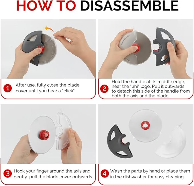 Pizza Cutter Wheel, 4.3" Large Pizza Slicer Wheel with Safety Blade Cover, Super Sharp Stainless Steel Pizza Wheel Slices Effortlessly, Easy Cleaning Pizza Cutters Dishwasher Safe, Gray