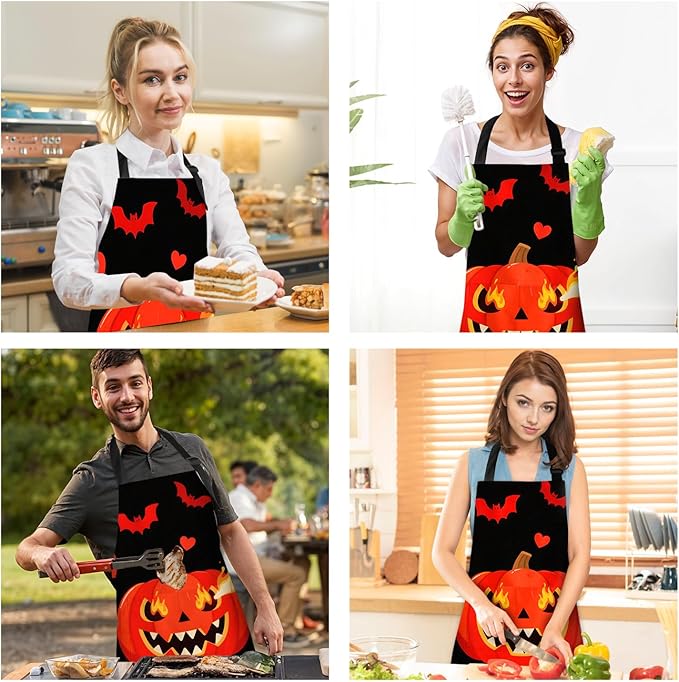 Halloween Apron Home Kitchen Cooking Baking Gardening for Women Men with Pockets waterproof 32x28 inch