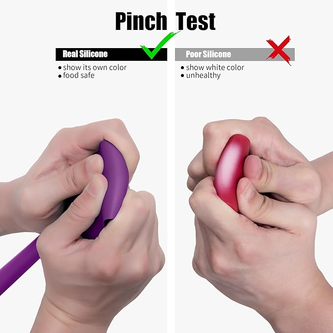 4-Piece Silicone Spatula Scrapers: Doosu 600°F Heat Resistant Food Grade Kitchen BPA Free Rubber Baking Cooking Tool Nonstick Utensil Set for Mixing, Scraping, Folding, Stirring, Serving (Multi-5)