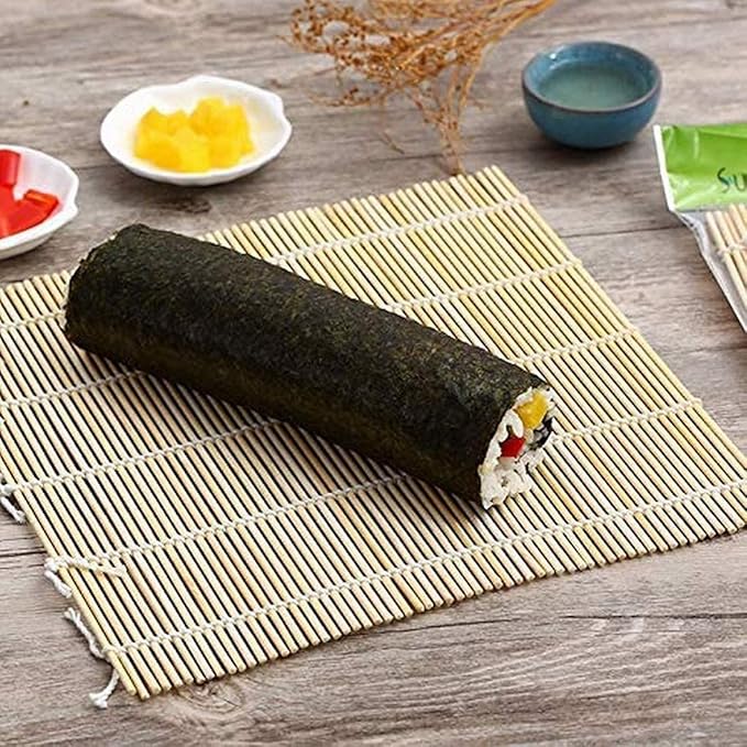 JapanBargain, Set of 2 Bamboo Sushi Rolling Mats, 9.5 Inch Square Sushi Rollers, Natural Sushi Making Mat for Home or Restaurant, Sushi Maker Kit